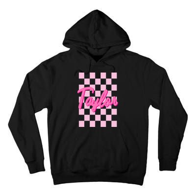 Retro T.AYLOR First Name Personalized Groovy Birthday Tall Hoodie