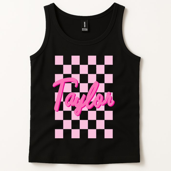 Retro T.AYLOR First Name Personalized Groovy Birthday Tank Top