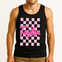 Retro T.AYLOR First Name Personalized Groovy Birthday Tank Top