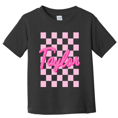 Retro T.AYLOR First Name Personalized Groovy Birthday Toddler T-Shirt
