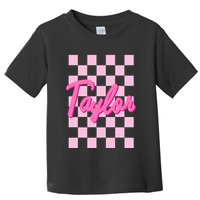 Retro T.AYLOR First Name Personalized Groovy Birthday Toddler T-Shirt