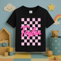 Retro T.AYLOR First Name Personalized Groovy Birthday Toddler T-Shirt