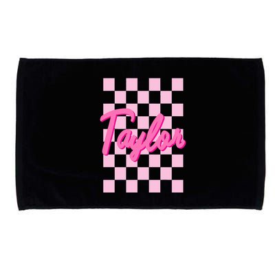 Retro T.AYLOR First Name Personalized Groovy Birthday Microfiber Hand Towel
