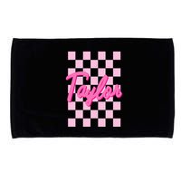 Retro T.AYLOR First Name Personalized Groovy Birthday Microfiber Hand Towel