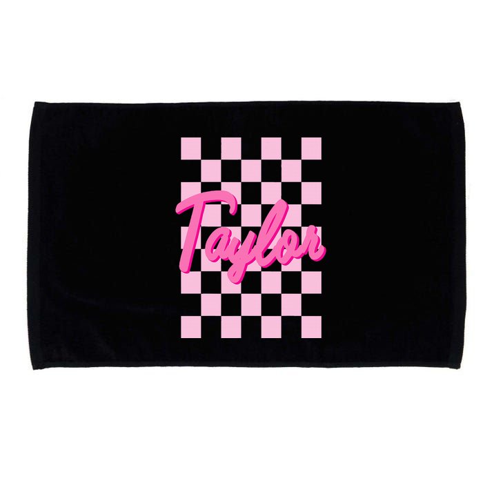 Retro T.AYLOR First Name Personalized Groovy Birthday Microfiber Hand Towel