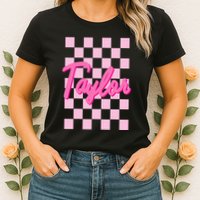 Retro T.AYLOR First Name Personalized Groovy Birthday Womens T-Shirt