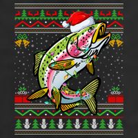 Rainbow Trout Fish Lover Santa Ugly Rainbow Trout Christmas Funny Gift Adult Drive Performance Visor
