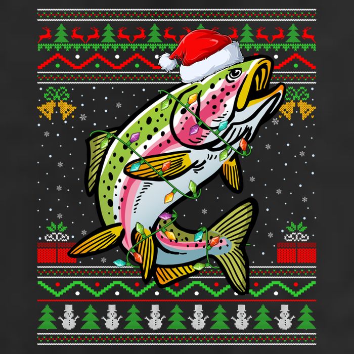 Rainbow Trout Fish Lover Santa Ugly Rainbow Trout Christmas Funny Gift Adult Drive Performance Visor
