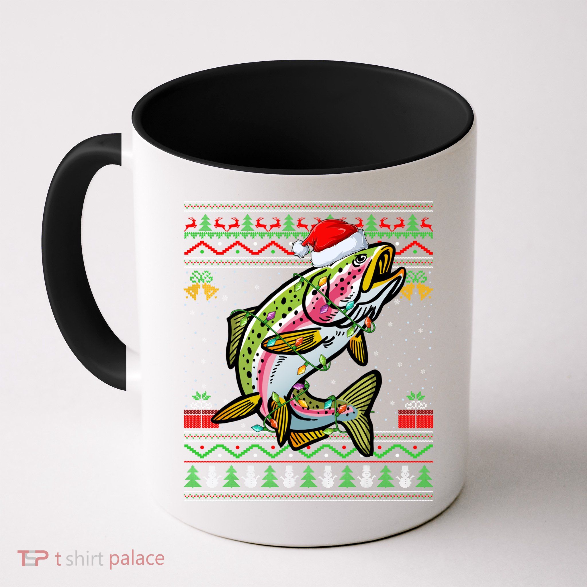 Rainbow Trout Fish Lover Santa Ugly Rainbow Trout Christmas Funny Gift Mug