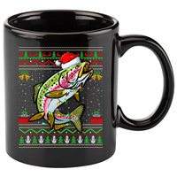 Rainbow Trout Fish Lover Santa Ugly Rainbow Trout Christmas Funny Gift 11oz C Handle Ceramic Mug
