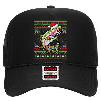 Rainbow Trout Fish Lover Santa Ugly Rainbow Trout Christmas Funny Gift Trucker Hat