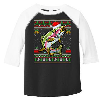 Rainbow Trout Fish Lover Santa Ugly Rainbow Trout Christmas Funny Gift Toddler Fine Jersey T-Shirt