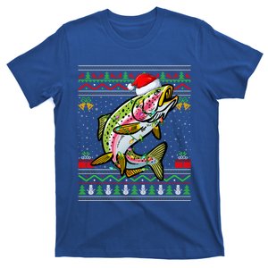 Rainbow Trout Fish Lover Santa Ugly Rainbow Trout Christmas Funny Gift T-Shirt