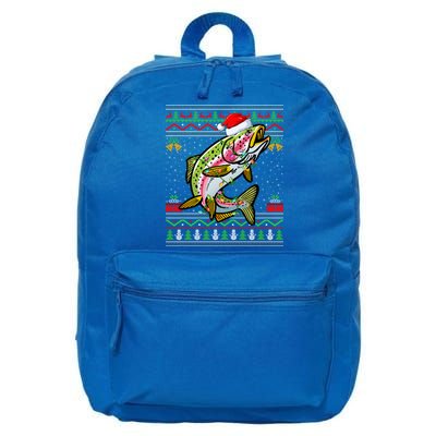 Rainbow Trout Fish Lover Santa Ugly Rainbow Trout Christmas Funny Gift 16 in Basic Backpack
