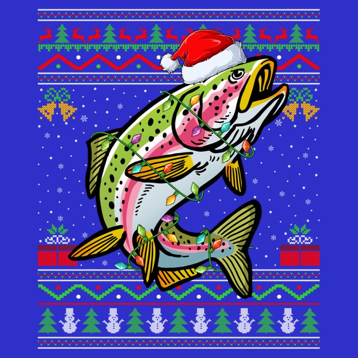 Rainbow Trout Fish Lover Santa Ugly Rainbow Trout Christmas Funny Gift 16 in Basic Backpack