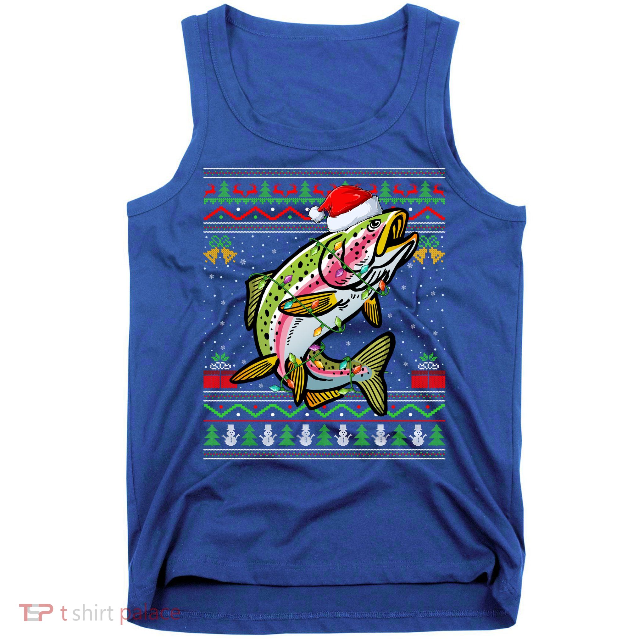 Rainbow Trout Fish Lover Santa Ugly Rainbow Trout Christmas Funny Gift Tank Top