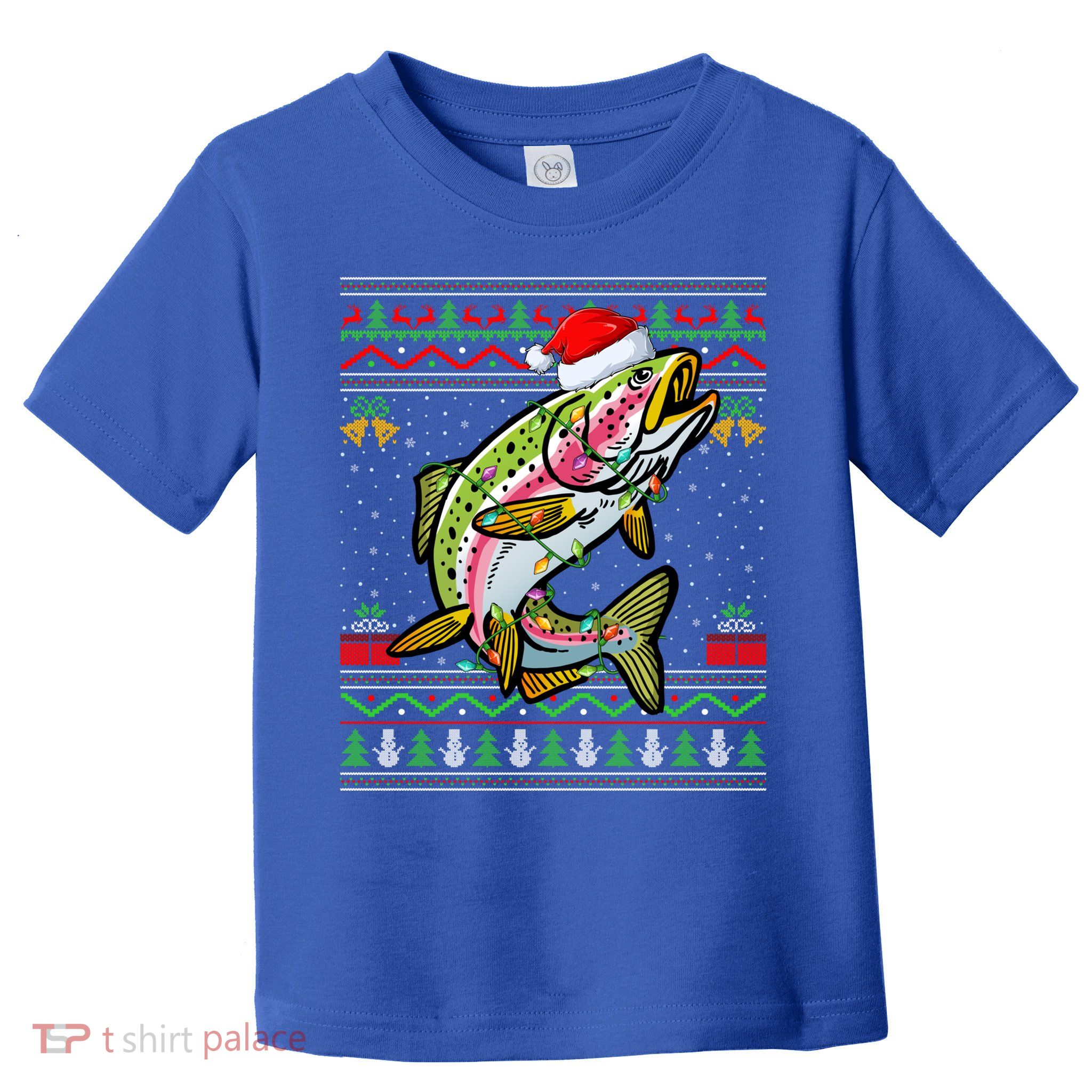 Rainbow Trout Fish Lover Santa Ugly Rainbow Trout Christmas Funny Gift Toddler T-Shirt