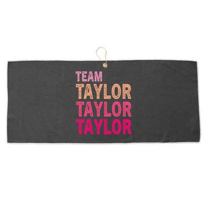 Retro T.AYLOR First Name Personalized Groovy Birthday Large Microfiber Waffle Golf Towel