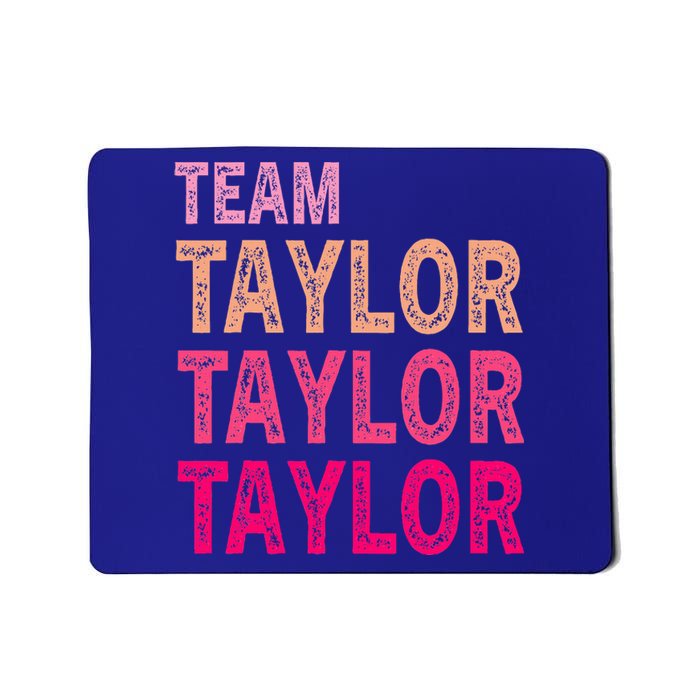 Retro T.AYLOR First Name Personalized Groovy Birthday Mousepad