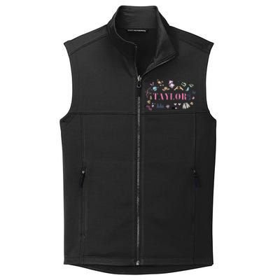 Retro Taylor First Name Personalized Groovy Birthday Collective Smooth Fleece Vest