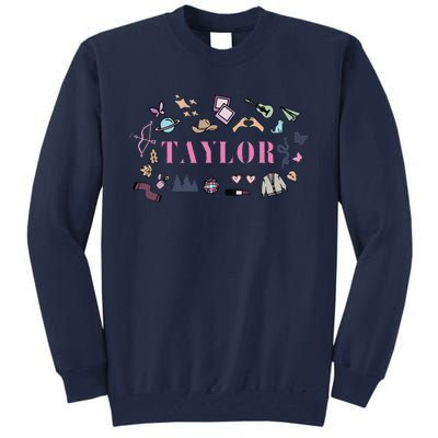 Retro Taylor First Name Personalized Groovy Birthday Tall Sweatshirt