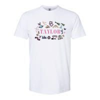 Retro Taylor First Name Personalized Groovy Birthday Softstyle CVC T-Shirt