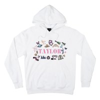 Retro Taylor First Name Personalized Groovy Birthday Hoodie