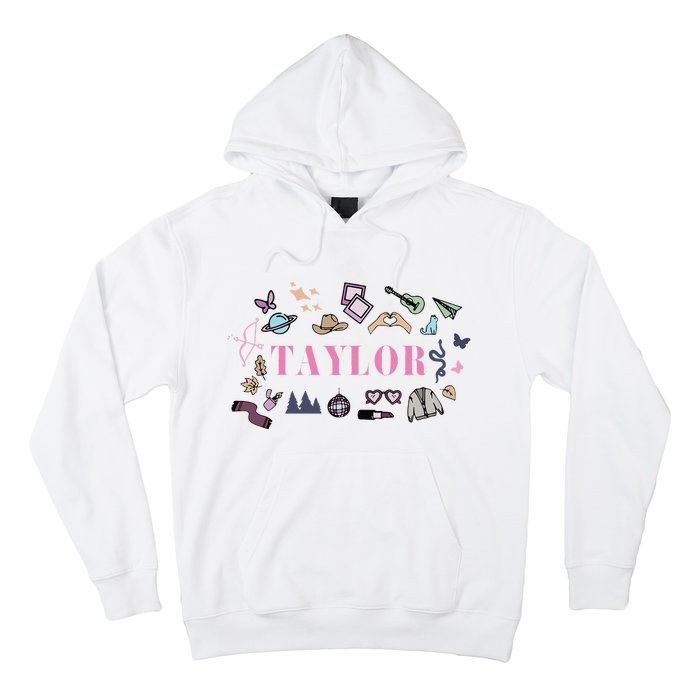 Retro Taylor First Name Personalized Groovy Birthday Hoodie