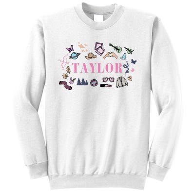 Retro Taylor First Name Personalized Groovy Birthday Sweatshirt