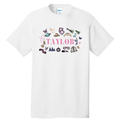 Retro Taylor First Name Personalized Groovy Birthday Tall T-Shirt