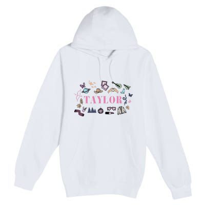 Retro Taylor First Name Personalized Groovy Birthday Premium Pullover Hoodie