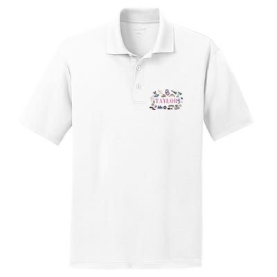 Retro Taylor First Name Personalized Groovy Birthday PosiCharge RacerMesh Polo