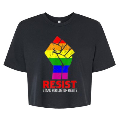 Raise The Fist Resist Pride Festival Lgbtq Rights Bella+Canvas Jersey Crop Tee