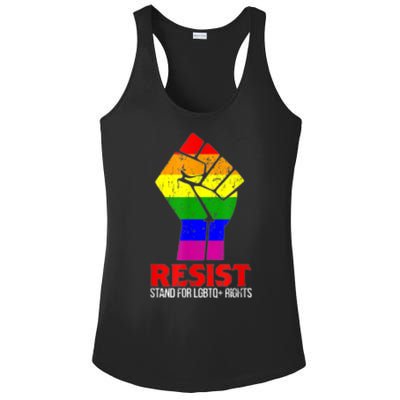 Raise The Fist Resist Pride Festival Lgbtq Rights Ladies PosiCharge Competitor Racerback Tank