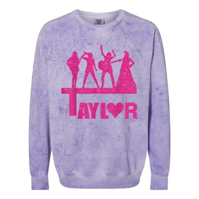 Retro Taylor First Name Personalized Groovy Birthday Colorblast Crewneck Sweatshirt