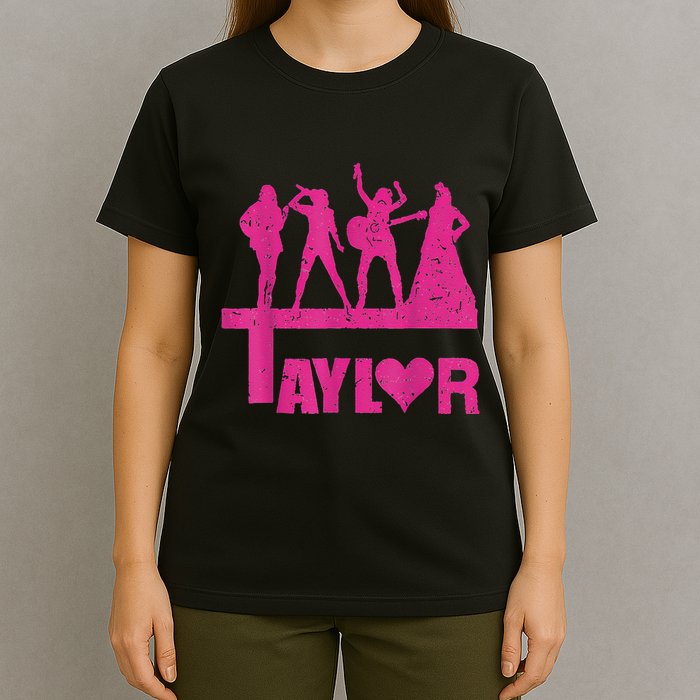 Retro Taylor First Name Personalized Groovy Birthday T-Shirt