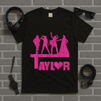 Retro Taylor First Name Personalized Groovy Birthday T-Shirt
