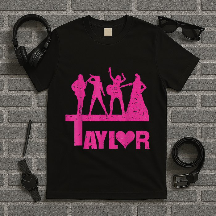 Retro Taylor First Name Personalized Groovy Birthday T-Shirt