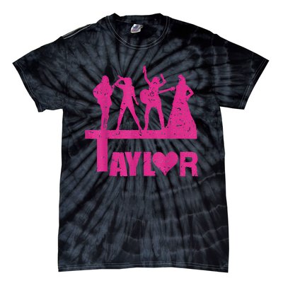 Retro Taylor First Name Personalized Groovy Birthday Tie-Dye T-Shirt