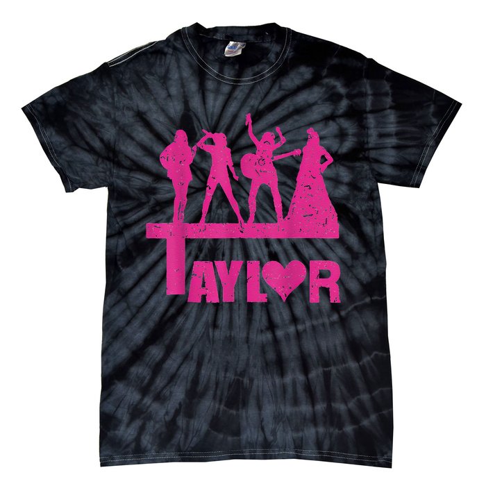 Retro Taylor First Name Personalized Groovy Birthday Tie-Dye T-Shirt