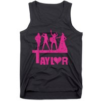 Retro Taylor First Name Personalized Groovy Birthday Tank Top