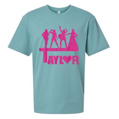 Retro Taylor First Name Personalized Groovy Birthday Sueded Cloud Jersey T-Shirt