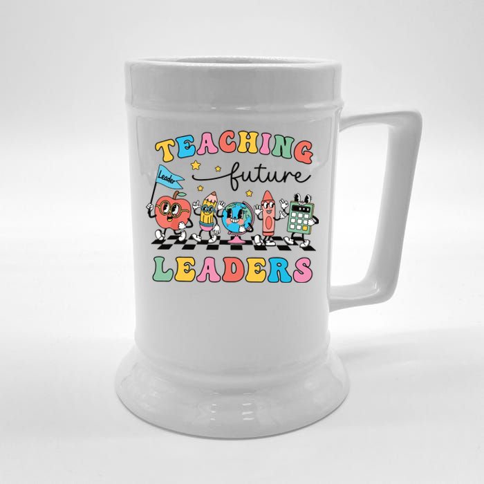 Retro Teaching Future Leaders Groovy Teacher Back To School Beer Stein