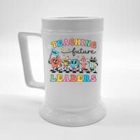 Retro Teaching Future Leaders Groovy Teacher Back To School Beer Stein