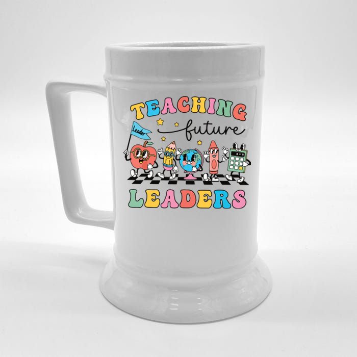 Retro Teaching Future Leaders Groovy Teacher Back To School Beer Stein