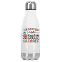 Retro Teaching Future Leaders Groovy Teacher Back To School Stainless Steel Insulated Water Bottle