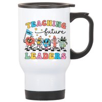 Retro Teaching Future Leaders Groovy Teacher Back To School Stainless Steel Travel Mug