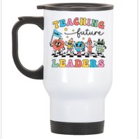 Retro Teaching Future Leaders Groovy Teacher Back To School Stainless Steel Travel Mug