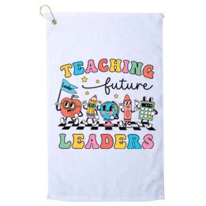 Retro Teaching Future Leaders Groovy Teacher Back To School Platinum Collection Golf Towel