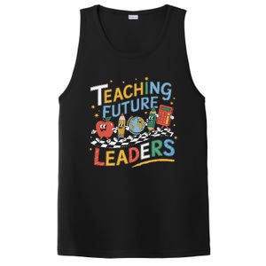 Retro Teaching Future Leaders Teacher 100 Days Of School PosiCharge Competitor Tank